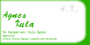 agnes kula business card