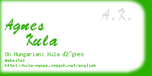 agnes kula business card